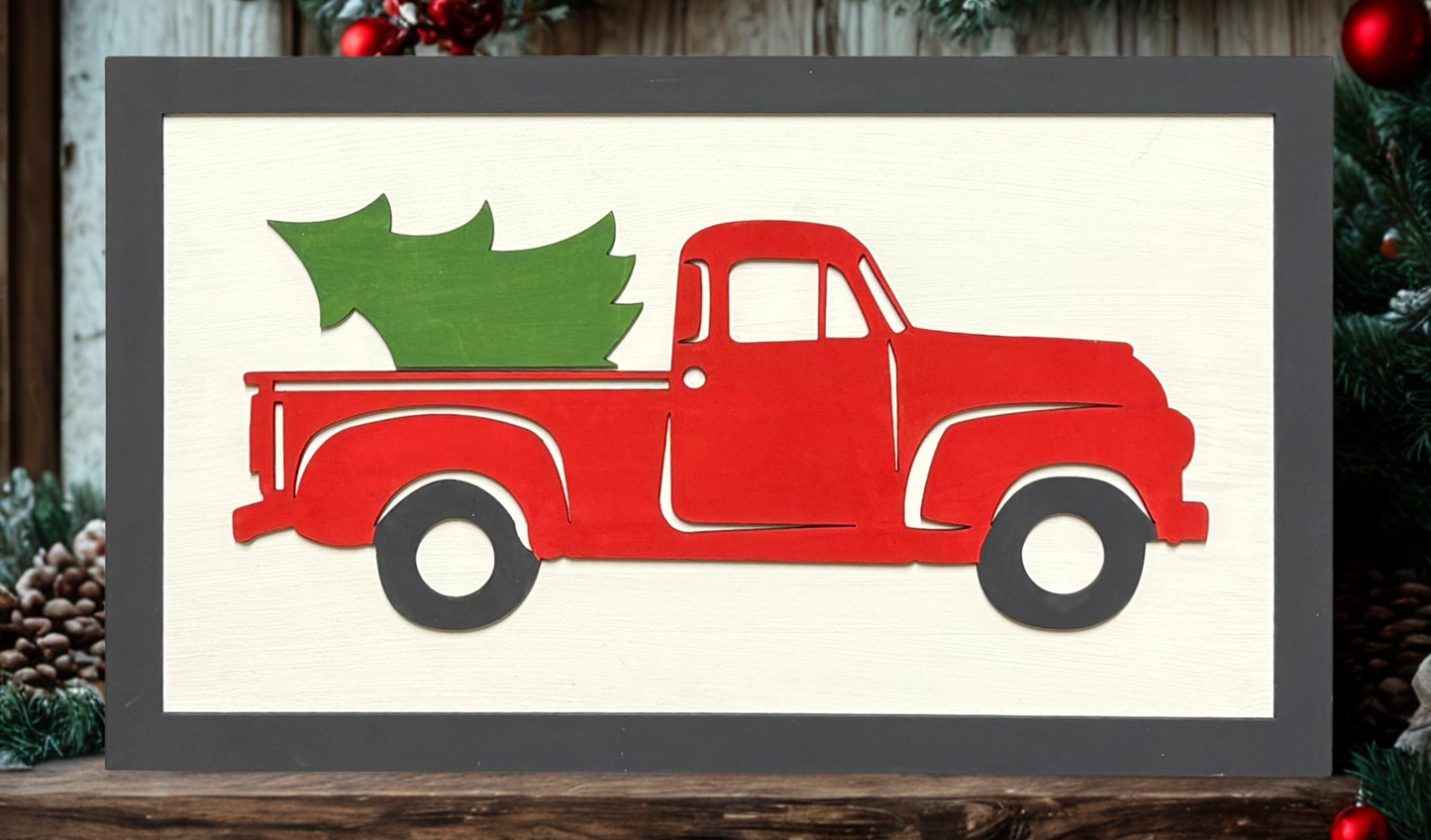 Christmas Truck-Shelf Sign