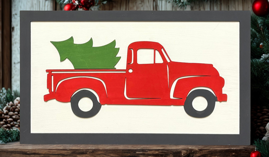 Christmas Truck-Shelf Sign