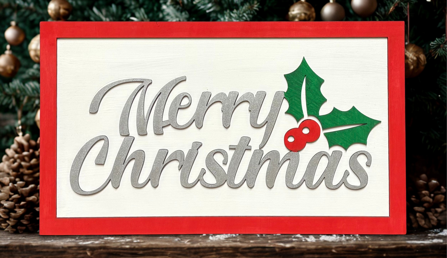 Merry Christmas Shelf Sign